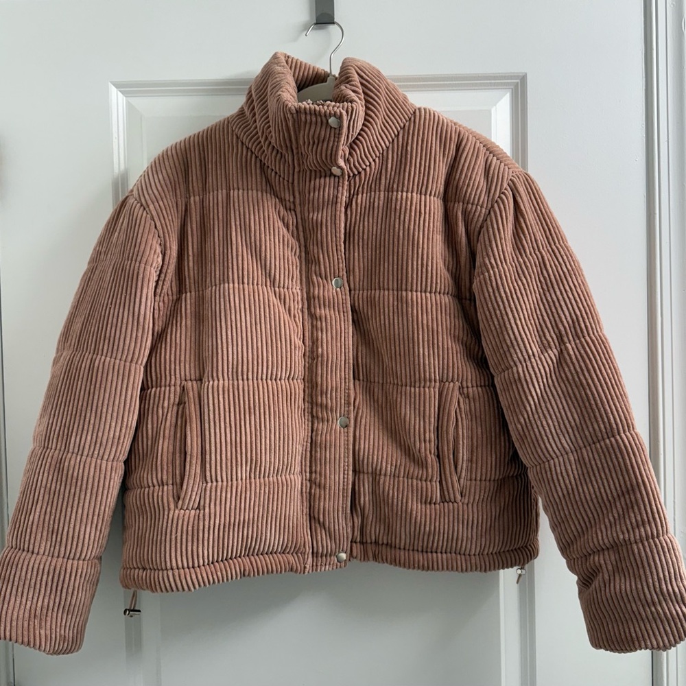 7 For All Mankind Corduroy Puffer Jacket - Dusty Pink